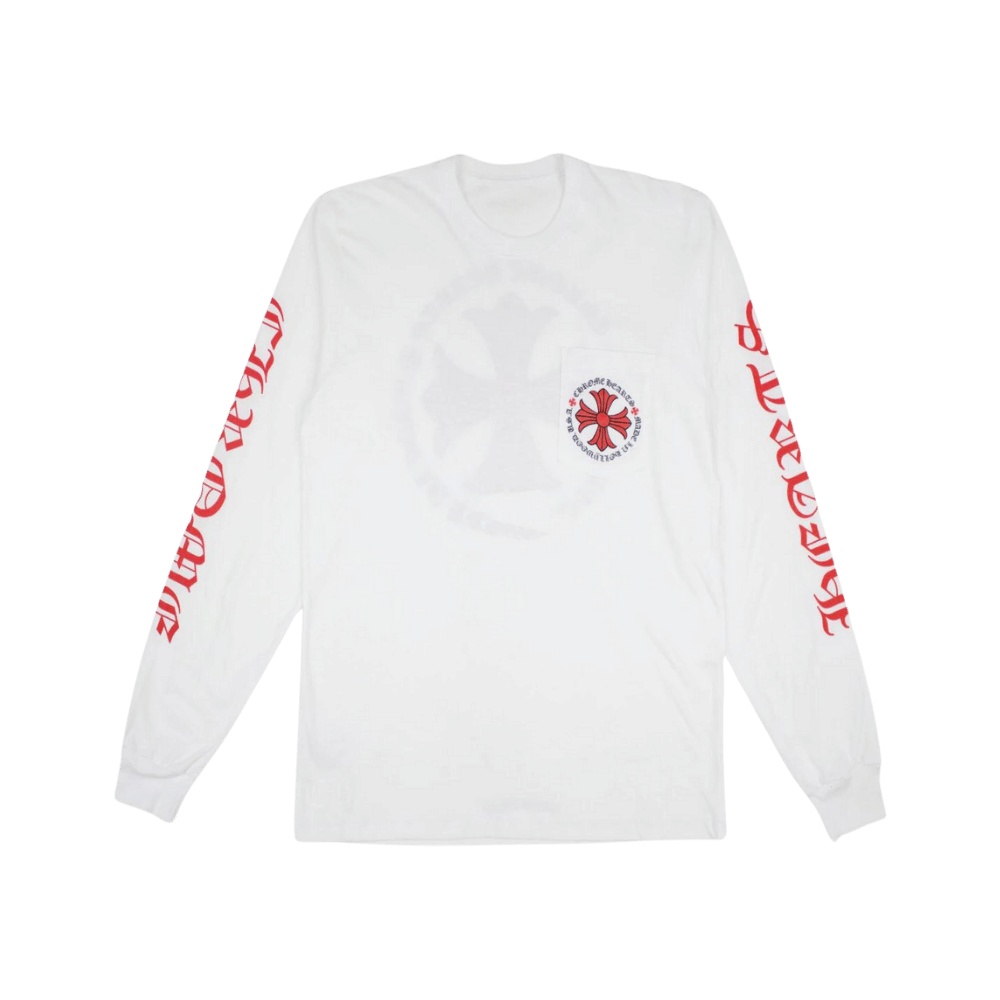 chrome hearts made in hollywood plus cross t shirt white/red