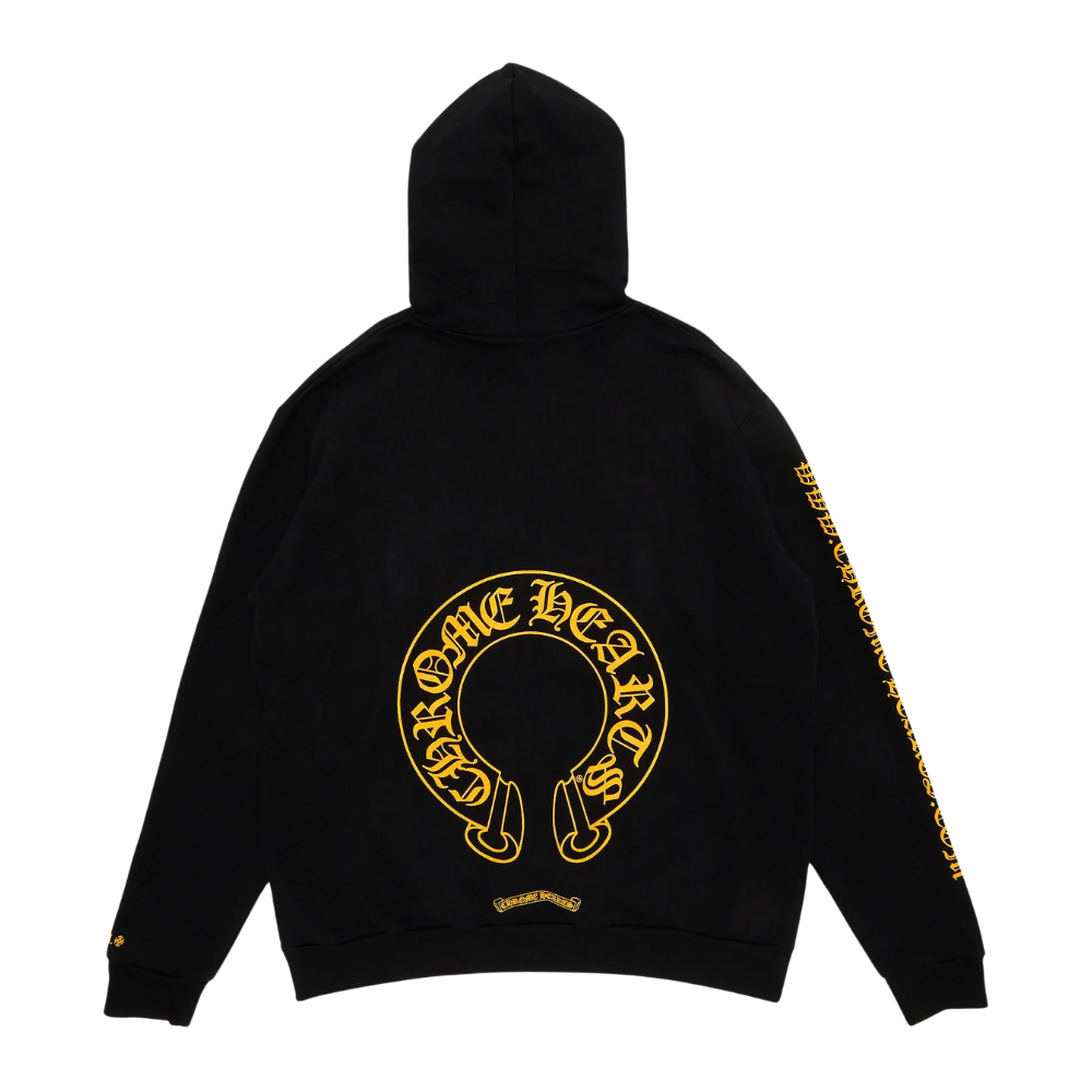 chrome hearts online exclusive hoodie black/yellow