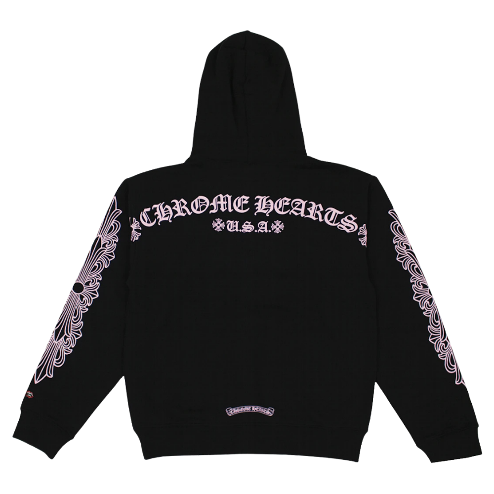 Chrome Hearts Matty Boy Shoulder Logo Hoodie Black Pink
