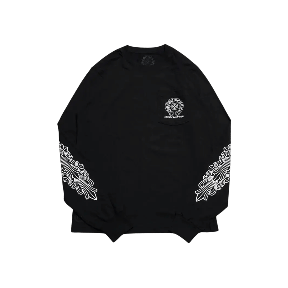 chrome hearts manchester exclusive horseshoe pocket logo l/s t shirt