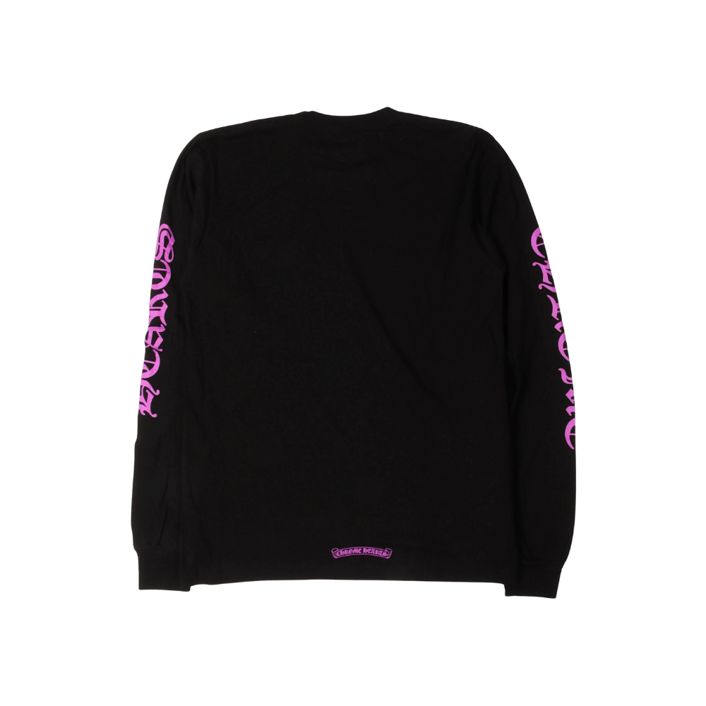 Chrome Hearts Neck Logo Long Sleeve T-Shirt Black/Pink