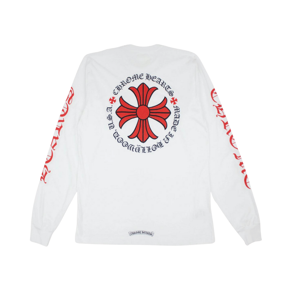 chrome hearts made in hollywood plus cross t shirt white/red