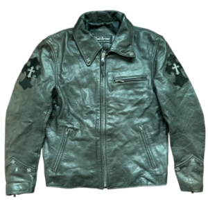 Chrome Hearts Vary Rare Vintage Leather Green Jacket - F