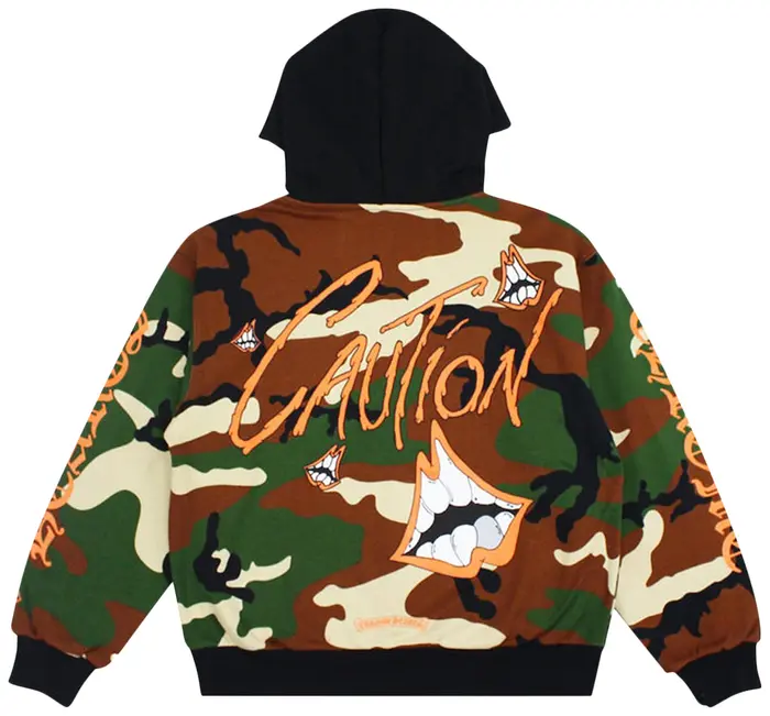 Chrome Hearts Matty Boy Caution Zip Up Hoodie 'Camo' - B