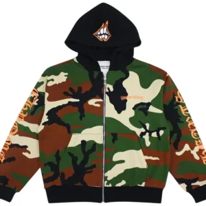 Chrome Hearts Matty Boy Caution Zip Up Hoodie 'Camo' - F
