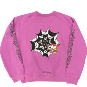 Chrome Hearts Matty Boy Spider Web Crewneck Purple Sweatshirt - B