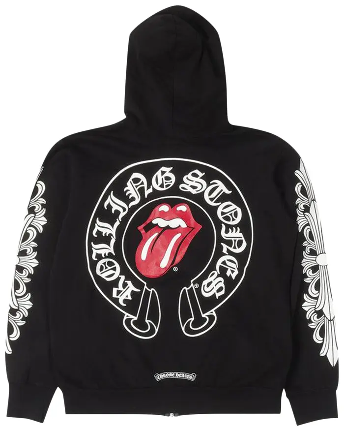Chrome Hearts Rolling Stones Zip Up 'Black' Hoodie - B