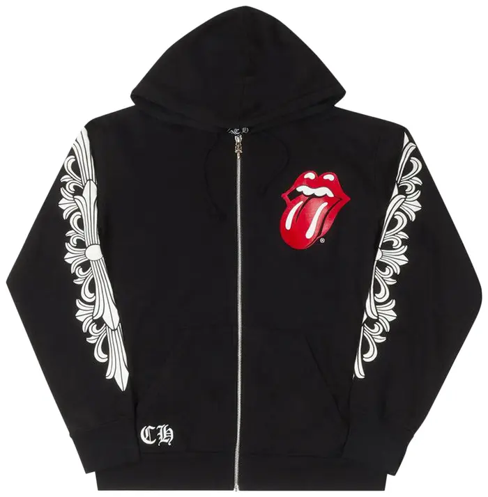 Chrome Hearts Rolling Stones Zip Up 'Black' Hoodie - F