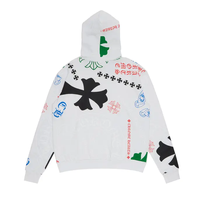 Chrome Hearts Stencil Hoodie White - Multicolor - B