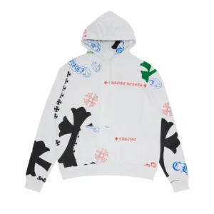 Chrome Hearts Stencil Hoodie White-Multicolor - F