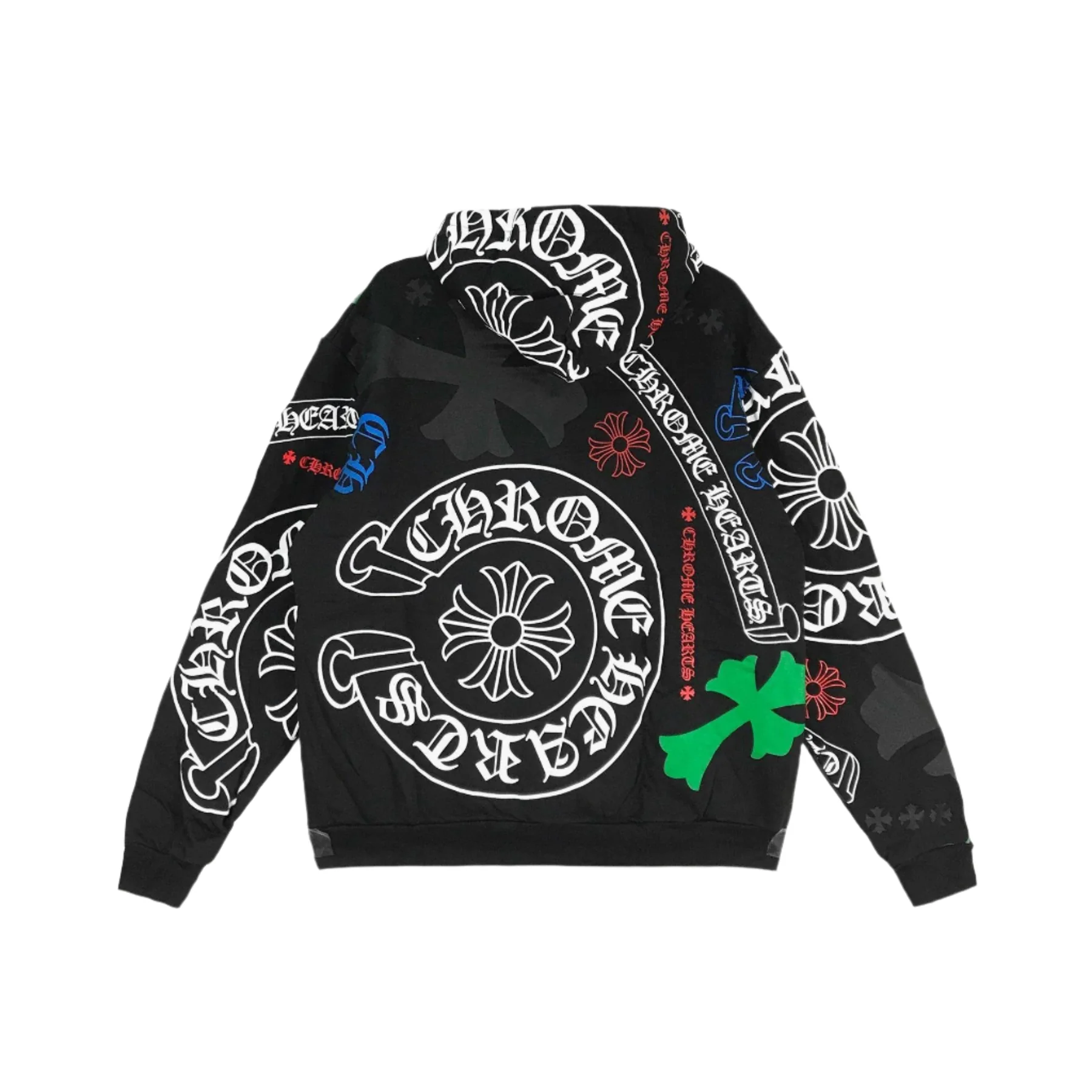 Chrome Hearts Stencil Multi Cross & Horseshoe Pullover Hoodie - B
