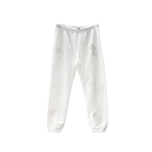 Chrome Hearts White Leather Cross Sweatpants - F
