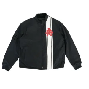 Chrome Hearts Faux Fur Lined Cobra Cross Patch Racing Jacket - F