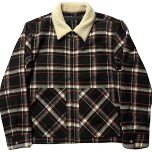 Chrome Hearts Shearling Collar Plaid Jacket 'Multicolor' - F