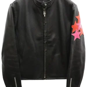 Chrome Hearts Star Patch Leather Racing Jacket 'Black' - F